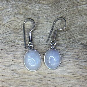 Rainbow Moonstone 925 Plated Silver earrings